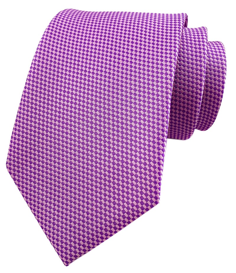 Secdtie Men's Viola Purple Silk Self Cravat Ball Party Best Ties 3" width Woven for Gift - Image 1